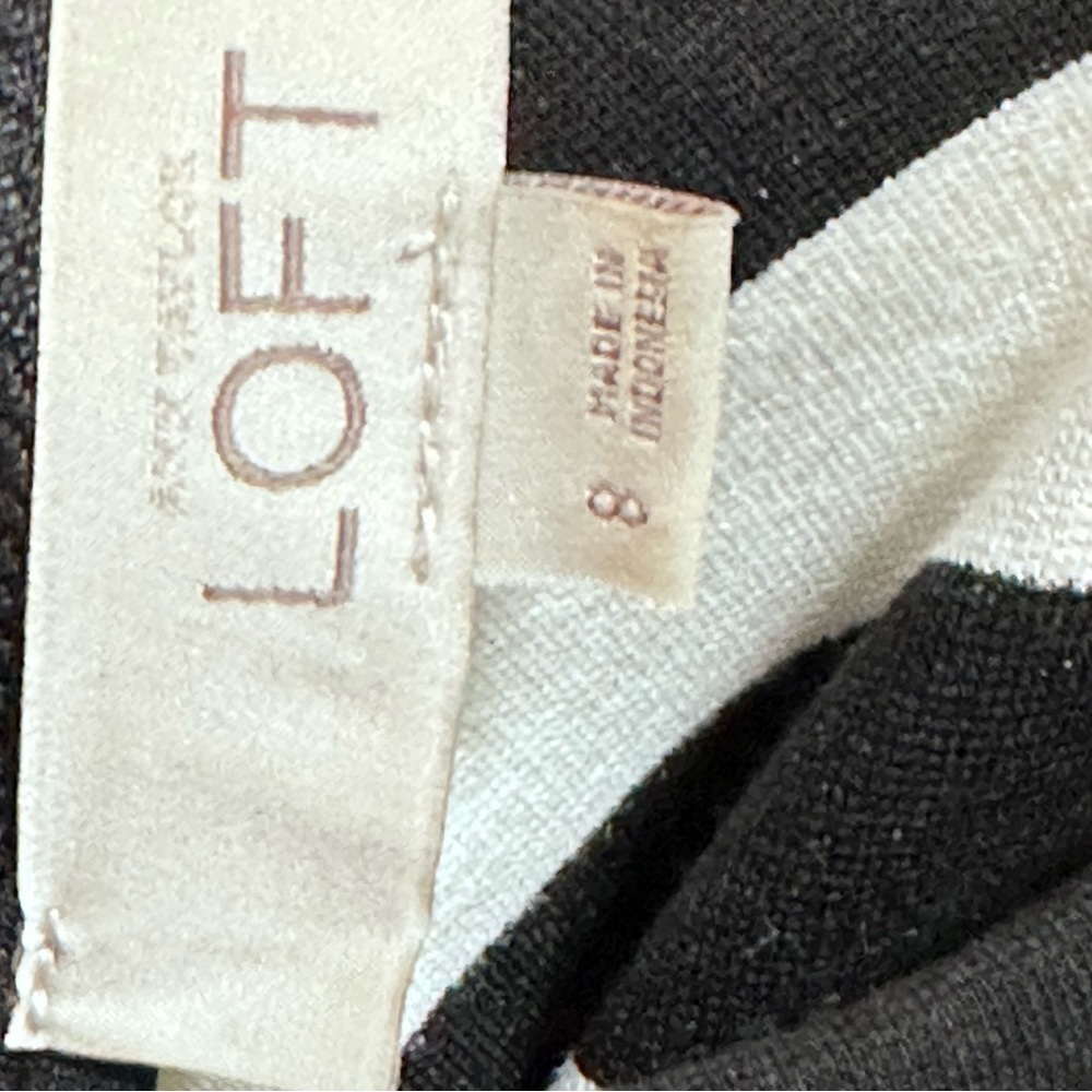 Ann Taylor LOFT Dress Black And White Striped Chevron Knit Stretch Sleeveless 8 - Picture 7 of 12